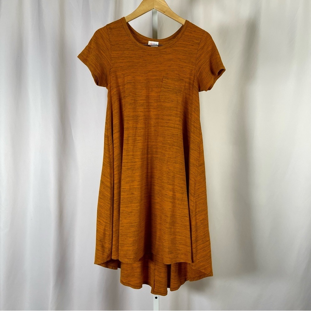 LuLaRoe XS Small Medium Burnt Orange Rust Boho Flowy T Shirt Dress Minimalist